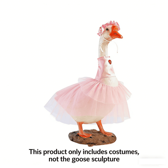 23In Porch Goose Statue with Green Plant Shawl Scarf, Gardening Style Lawn Ornament, Holiday Yard and Patio Decoration