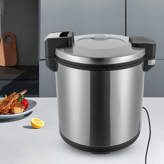 23L/6Gal Electric Rice Warmer Heavy Duty Soup Cooker Stainless Steel Restaurant Canteen with 2 Heating Gear