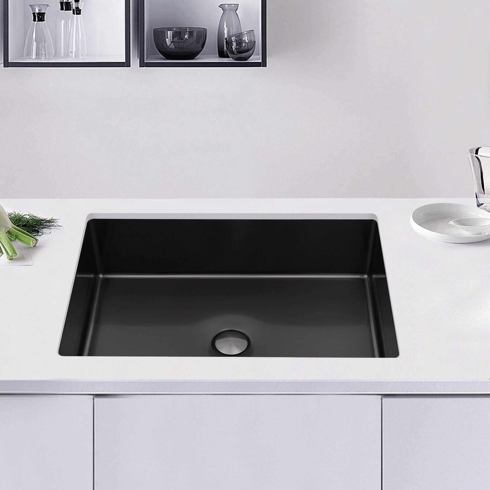 23L Bathroom Stainless Steel Sink Single Bowl Undermount Bathroom Washrooms Wash Sink Rectangular Sink