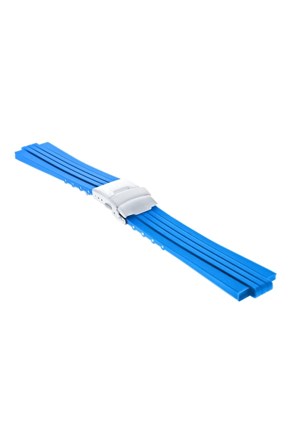 23MM 11MM RUBBER DIVER BAND STRAP BRACELET FOR ORIS TT2 F1 CHRONO WATCH BLUE