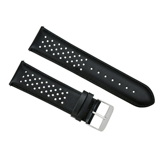 23MM FOR TAG HEUER CARRERA PERFORATED LEATHER STRAP WATCHBAND QUICK RELEASE BLAC