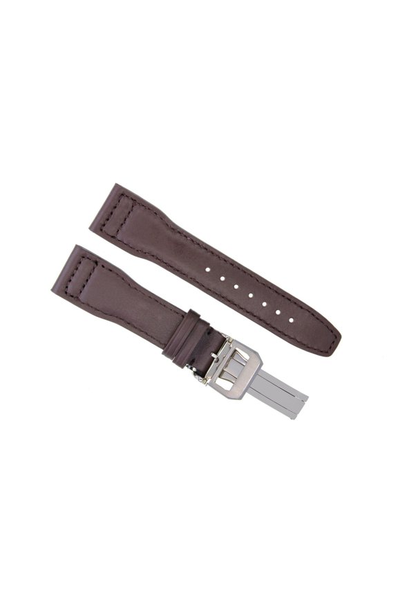 23MM LEATHER STRAP WATCH BAND FOR IWC PILOT PORTUGUESE DEPLOYMENT CLASP BROWN