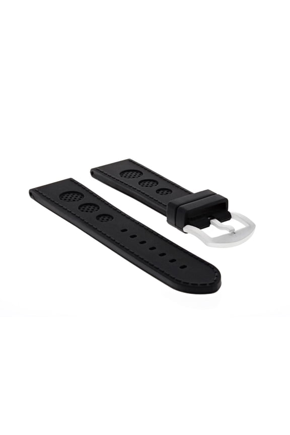 23MM RUBBER SILICONE STRAP WATCH BAND FOR U-BOAT FLIGHT DECK U-7750/43 BLACK