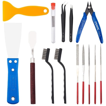 23PCS 3D Printer Tool 3D Printer Nozzle Cleaning Tool Removal Tool Kit includes Putty Knife Wire Brush Wire Flush Cutter Scraper Knife Diamond Files and Tweezer for Cleaning 3D Printer DIY