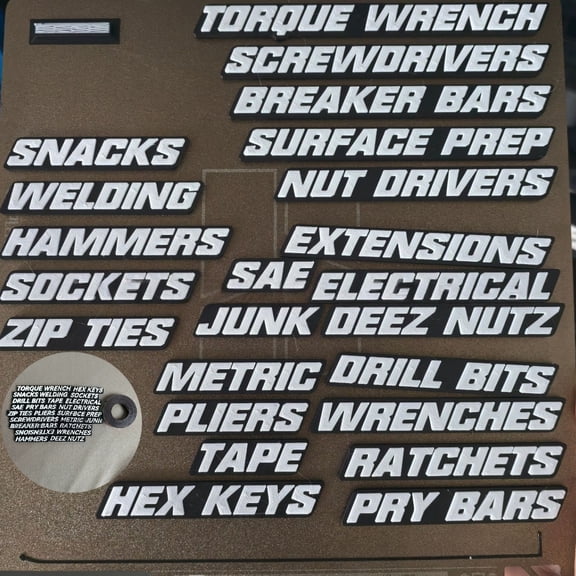 23Pc Magnetic Toolbox Labels+1Pc Magnetic Tape,3 Dimensional-Printed Tool Box Labels, General Tool Box Organize Accessories,Reusable Tags For Steel Toolboxes, Carts, Drawers, And Cabinets