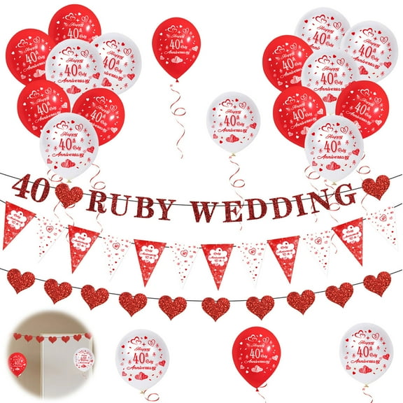 23Pc'S 40Th Anniversary Party Balloon Set