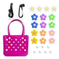 thumbnail image 1 of 23Pcs Flower Pearl Charms - Compatible with Bogg Bag & Simply Southern Totes, Decoration Charms for All Models, with Insert Carabiner & Key Chain Hook, 1 of 7