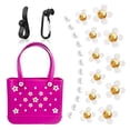 thumbnail image 1 of 23Pcs Flower Pearl Charms - Compatible with Bogg Bag & Simply Southern Totes, Decoration Charms for All Models, with Insert Carabiner & Key Chain Hook, 1 of 7