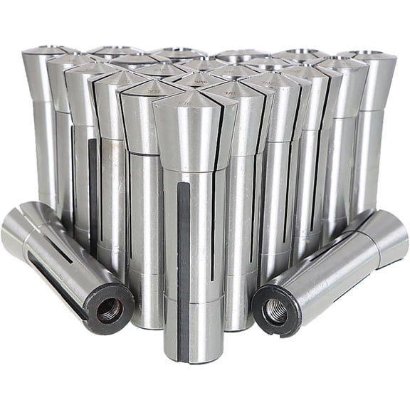23Pcs R8 Collet Set 1/16 inch - 3/4 inch Mill Collets Set Steel Mill Chuck Holder Fit for Mill Machine