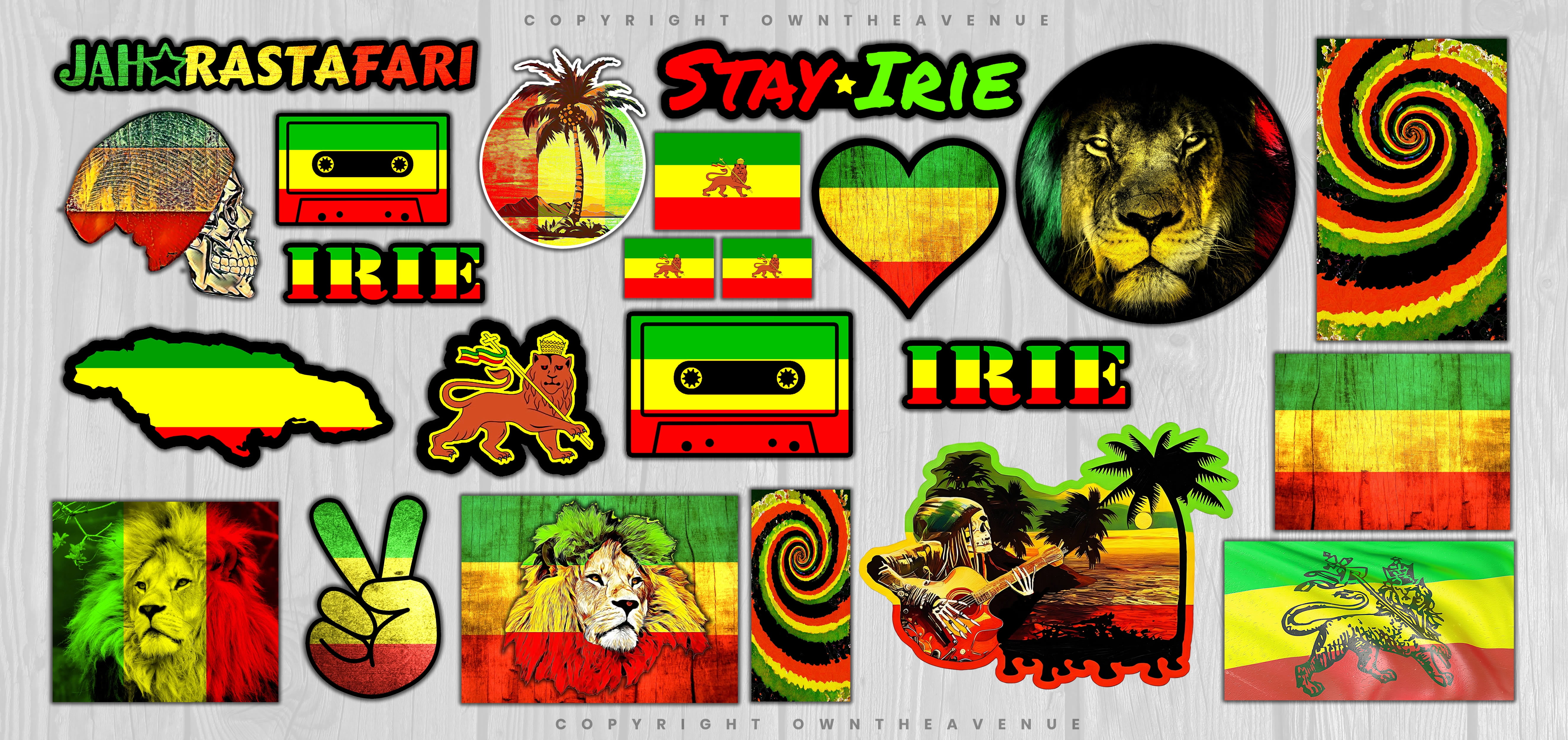 23Pcs - Rasta Rastafarian Vinyl Sticker Decal Mega Pack Lot - Walmart.com