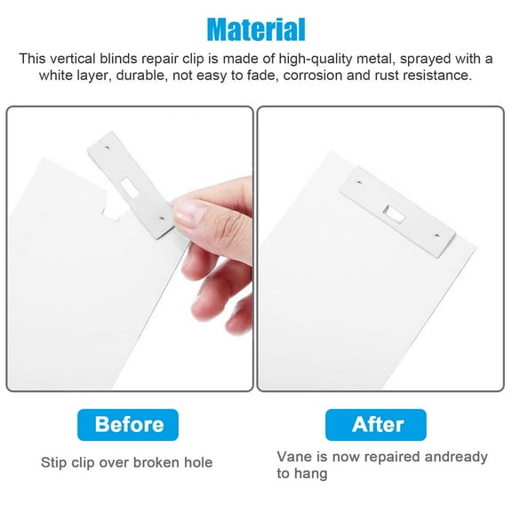 23Pcs Vertical Blind Repair Tab,Metal Vertical Blind Repair Vane Savers,Clips for Window Blinds Replacement Slats,White