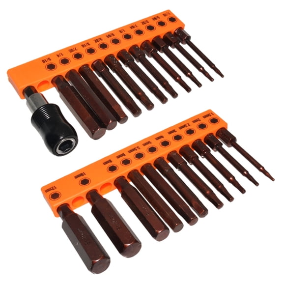 23Pieces 1.5/2/2.5/3/4/5/5.5/6/8/10/12mm Hex Head Allen Wrenches Drill Bit Set Steel Hex Screwdriver Bit Set