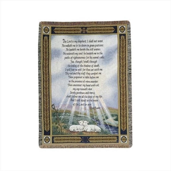 23Rd Psalm Tapestry Throw Blanket Fashionable Jacquard Woven 50 X 60 in.
