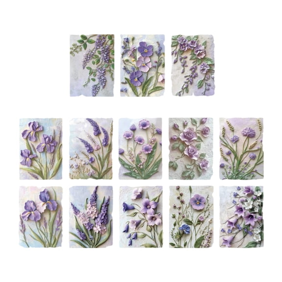 23Sheets Retro Decorative Paper Embossed Flower Paper Scrapbooking Paper for Journaling Scrapbooking Card Making