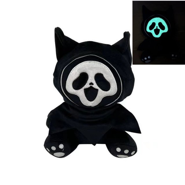 23cm Ghostcat Face QC Hell Glow in Dark Plush Anime Plush Toy Plush Toy