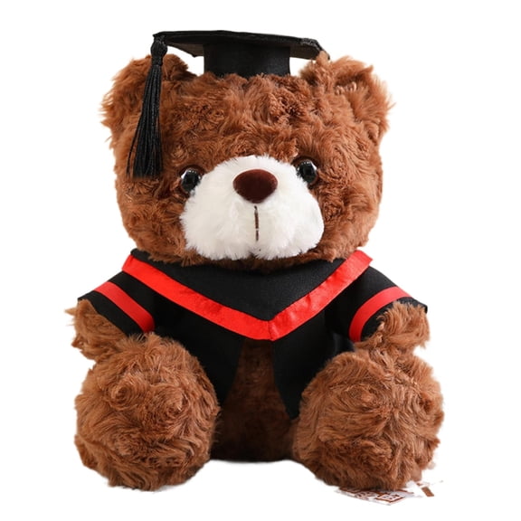 23cm Graduate Bear Plush Toy Small Sitting Bear for Celebrating Student Home Decoration and Graduation Gift