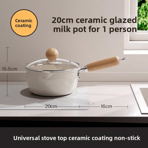 23cm zero fluorine coating non-stick small soup pot, uniform thermal conductivity, lightweight pot body, induction cooker, gas stove universal.