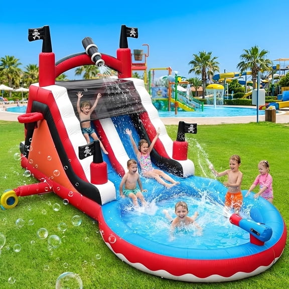 NBSPORT 23ft Heavy-Duty Inflatable Water Slide for Adults & Kids, Commercial PVC with 950W Blower for Outdoor Wet or Dry Fun