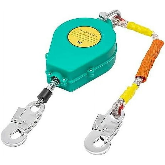 23ft Self Retracting Lifeline, 330lbs Fall Arrester Fall Protection Device with Alloy Steel Hook & Steel Wire Rope for Working High Above The Ground, Engineering Construction, Electrical Maintenance