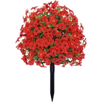 23in Artificial Violet Ball Topiary Trees with Ground Spikes, 1 Pack Fake Artificial Bushes Plants,Faux Artificial Shrubs Tree for Indoor Outdoor Front Porch Decor (MC)