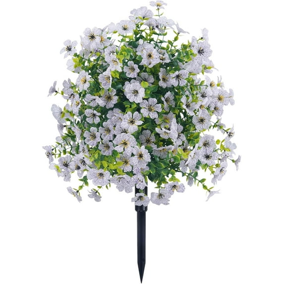 23in Artificial Violet Ball Topiary Trees with Ground Spikes, 1 Pack Fake Artificial Bushes Plants,Faux Artificial Shrubs Tree for Indoor Outdoor Front Porch Decor (MC)