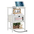 thumbnail image 1 of 23in H Stylish Side Table Accent Table Side Table with Built-In Charging Station, 1 of 5