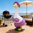 thumbnail image 1 of 23in Porch Goose Clothing Set - Purple Swimsuit Hawaii Shirt Outfit, Garden Statue Decor Clothes, No Goose Included, Perfect for Patio & Porch Holiday Decor, 1pc, 1 of 5