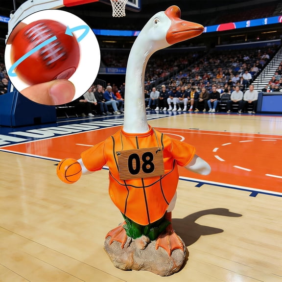 23in Sports Theme Goose Outfit - Basketball Jersey with Rotatable Sleeve Ball, No Goose Included, Porch Garden Sports Decor, Bold Basketball-Themed Colors, 1pc