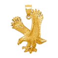 thumbnail image 1 of 23mm 14k Solid Yellow Gold Satin Sparkle-Cut Eagle Pendant Necklace Pendant for Women - 4.4 Grams, 1 of 2