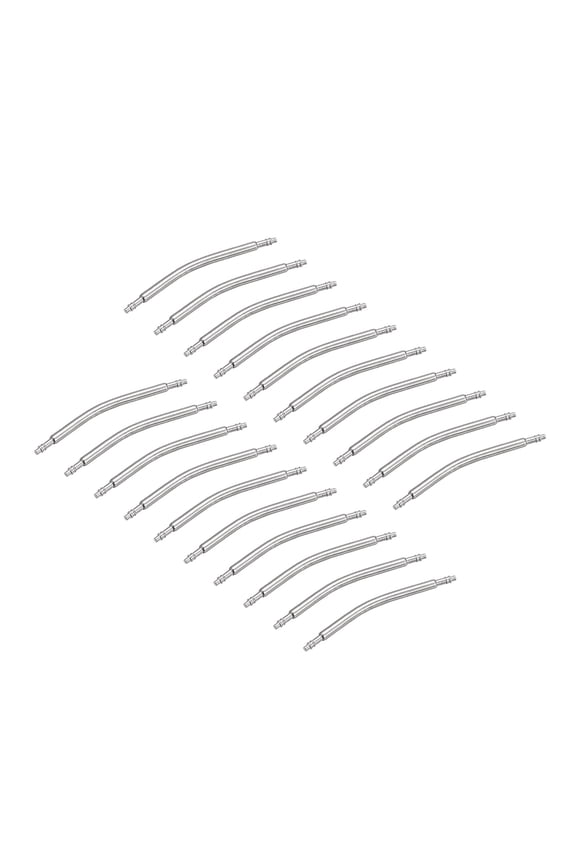 23mm Curved Spring Bar Pins 1.5mm Dia Stainless Steel Double Flanged End Watch Band Link Pin 20 Pack
