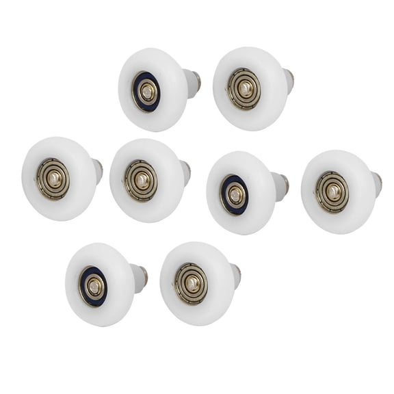 23mm Dia Plastic Wheel 4mm Threaded Hole Sliding Door Window Roller Pulley 8pcs