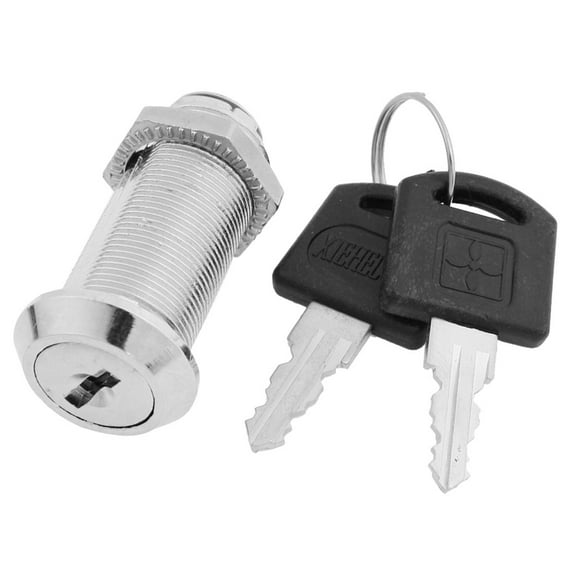 23mm Diameter 51mm Height Cabinet Metal Cam Lock Silver Tone