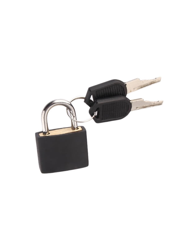 23mm Mini Metal Keyed Padlock with Protective Plastic Cover, Small Luggage Lock with Two Keys for Suitcases, Diaries, Backpacks, Gym Lockers and Storage Bins Security