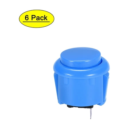 23mm Mounting Hole Momentary Game Push Button Switch Round for Arcade Video Games Blue, 6pcs