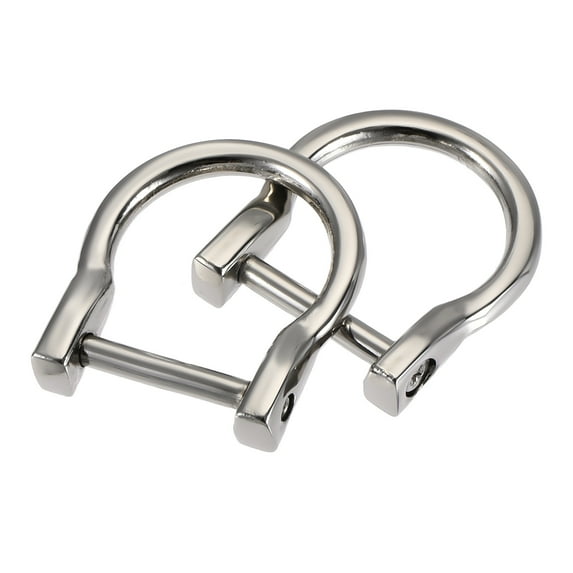 23mm U Shape Horseshoe D-Rings Zinc Alloy Electroplated Silver Tone 2 Pack