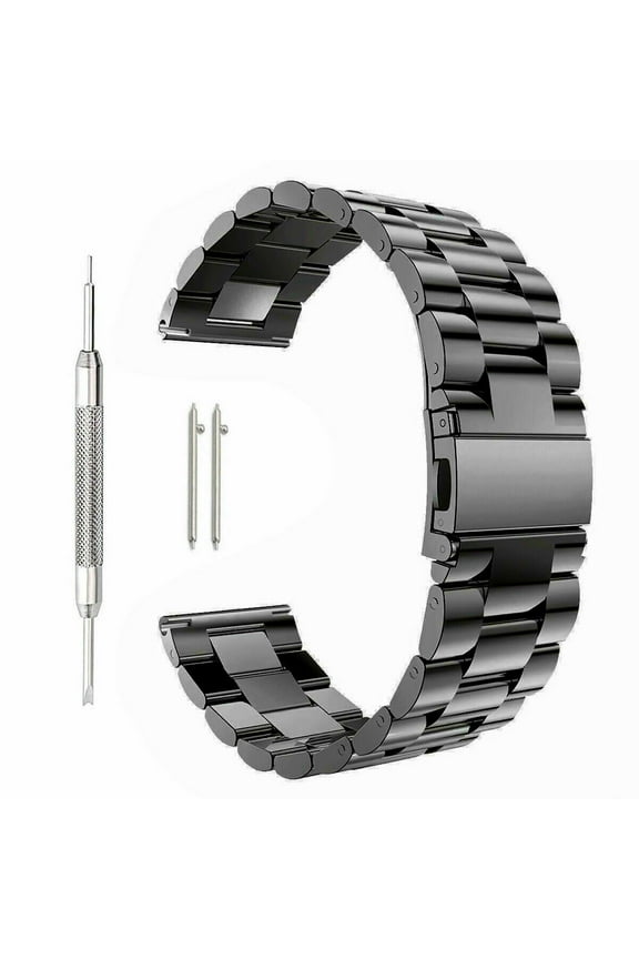 23mm Watch Band,GoldCherry Quick Release Premium Solid Stainless Steel Metal Business Replacement Bracelet Strap for Men's Women's Watch(Black)