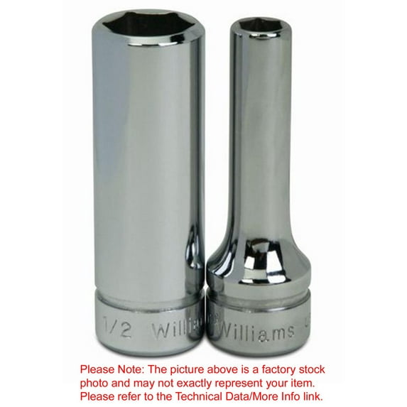 23mm x 1/2" Drive 6 Point Shallow Supertorque™ Socket, Black Industrial Finish. Suitable For Impact Use. Williams® USA # JHW4M-623