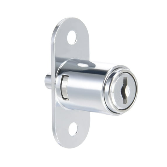 23mmx19mm Cylinder Zinc Alloy Chrome Finish Plunger Lock, Keyed Different