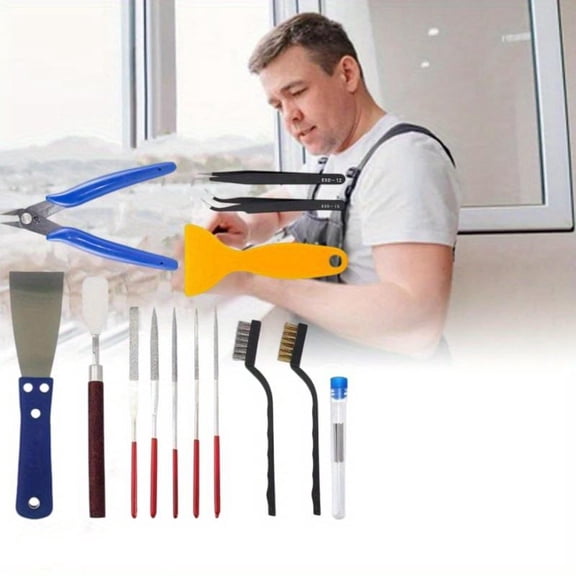 23pcs 3d Printer Tool Kit,removal Tools Includes Nozzle Cleaning Kit,putty Knife Scraper,brushes,tweezers,diamond Files For 3d Prints Cleaning Finishing