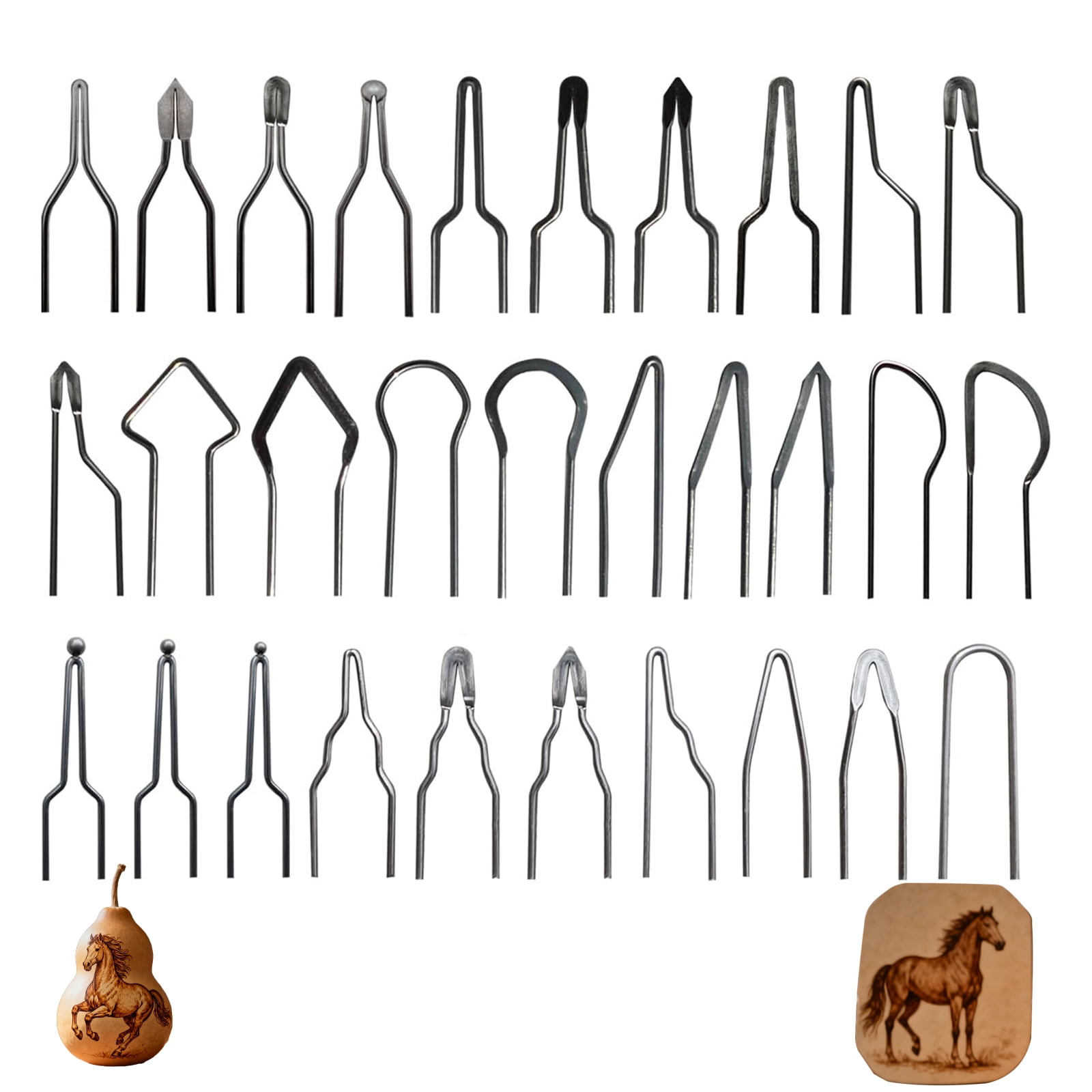 23pcs Wood Burning Kit Wood Burning Tips Tool High impedance Nickel Chromium Wire Pyrography Engraving Pen Tip for Pyrography Leather