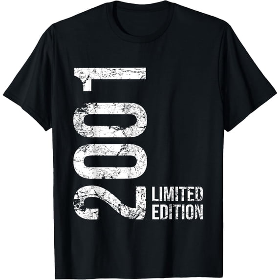 23rd Birthday 23 Years Old Man Woman Vintage 2001 T-ShirtMen and women can wear, black T-shirts, gifts. Age: M,L，XL 2XL, 3XL, 23XL