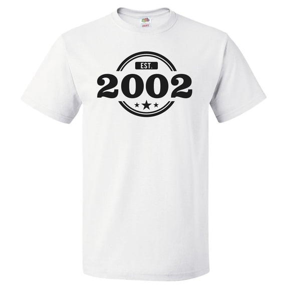 24th Birthday Gift For 24 Year Old Established 2002 T Shirt