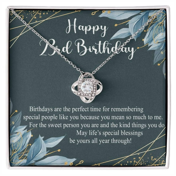 23rd Birthday Gift Necklace, 23rd Birthday Gifts for Women, Jewelry Gift for Her 23 Years Old, Love Knot Necklace, Gift Box Included