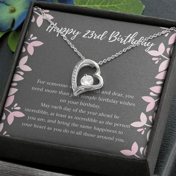 23rd Birthday Gift Necklace for Women : Happy 23rd Birthday Gift for Her I BFF 23rd Birthday Gift I 23 Year old Niece Giftr, Anniversary Gift, Necklace Jewelry With Message Card & Box