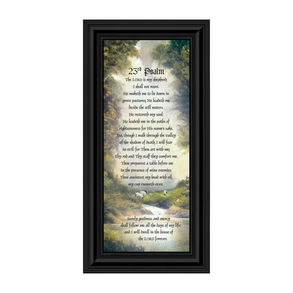 23rd Psalm, Framed Bible Verse from Psalms, Comfort and Encouragement for the Hurting 4x10, 7731