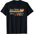 thumbnail image 1 of 23rd wedding anniversary 23 years - Epic Wife Since 2002 T-ShirtMen's and women's gift, black and white T-shirt, size: Extra large S-4XL, 1 of 4