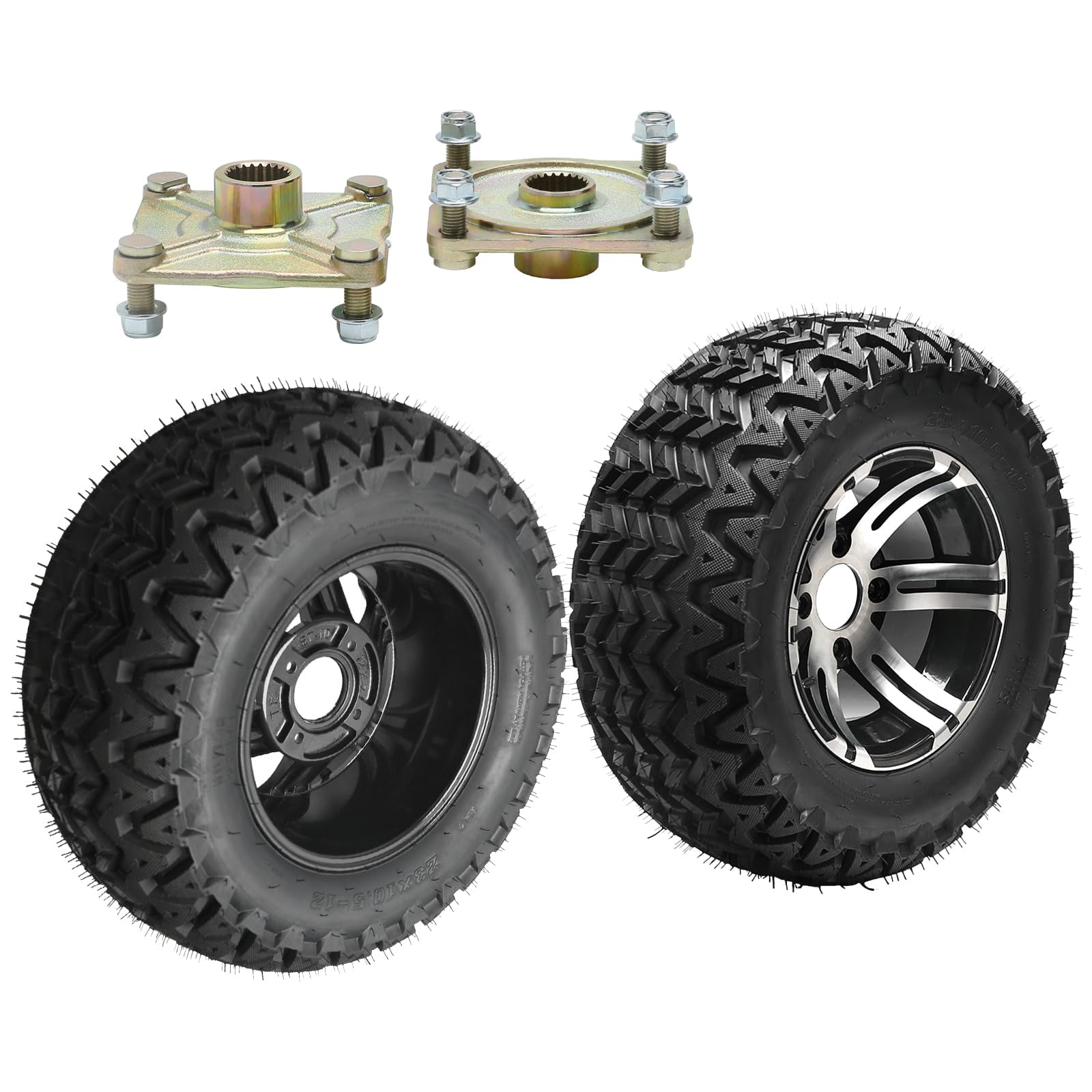 23x10.5-12 Golf Cart Tires & Wheels 2-Pack Tubeless 6-Ply 23x10.5x12 ...