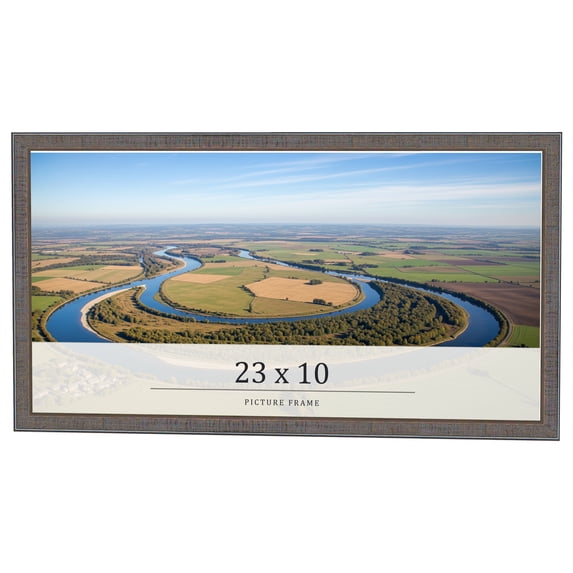23x10 Frame Blue Kingsley Pewter Solid Wood Picture Frame Width 0.75 Inches |Interior Depth 0.5