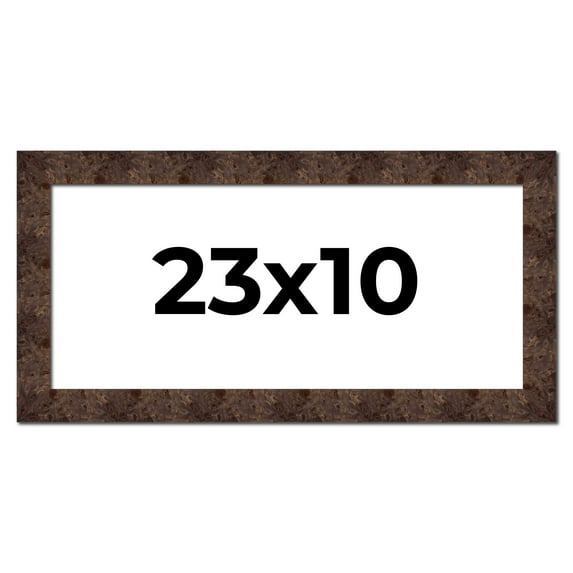 23x10 Frame Brown Burl Real Wood Picture Frame Width 1.625 Inches | Interior Frame Depth 0.5 Inches