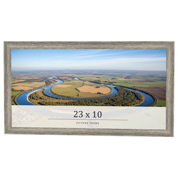 23x10 Frame Grey Solid Wood Picture Frame Width 1 Inches | Interior Frame Depth 0.5 Inches |